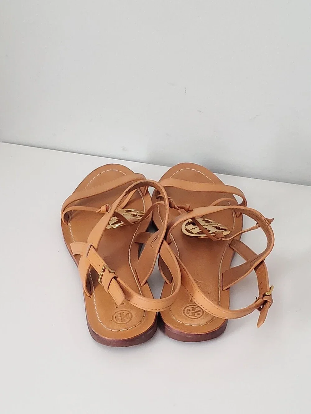 Tory Burch Leather Sandals in Tan Size 7.5